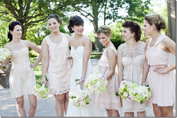 Blush Bridesmaid Dresses, Fort Worth Wedding, Marty Leonard Chapel, Sweet Pea Events 