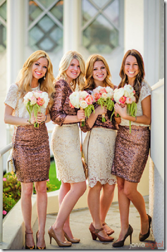 Sequined Bridesmaid Dresses, Mix and Match Bridesmaid Dresses, Seattle Wedding Planner, Wedding Planner in Seattle, Dallas Wedding Planner 
