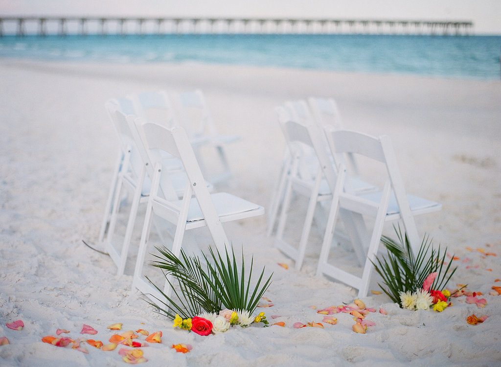 Pensacola Beach Ceremony seating on beach